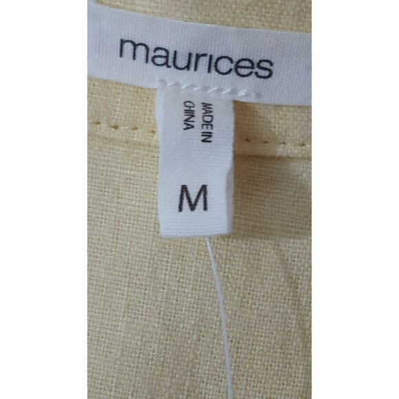 Maurices Moto Jacket M Yellow Linen Blend Asymmetric Zip Casual Lightweight - Picture 7 of 8